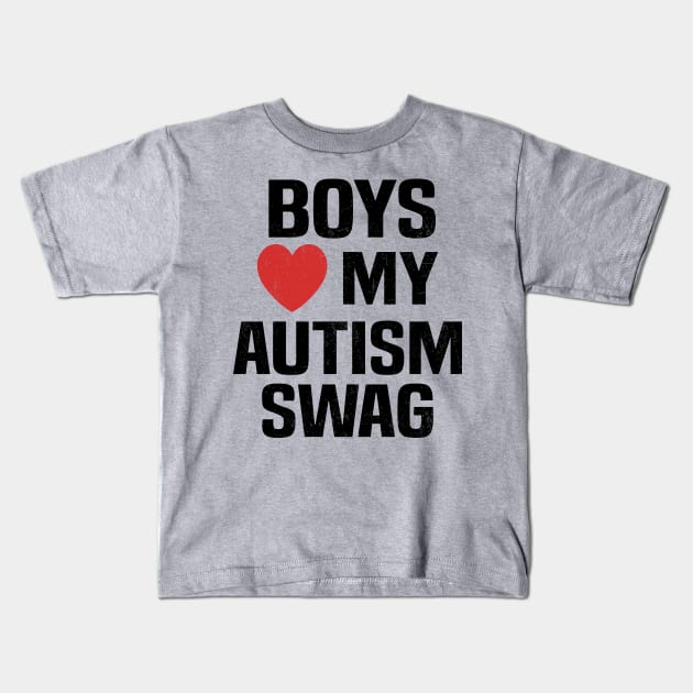 Boys Heart My Autism Swag Funny Boys Love My Autism Swag Kids T-Shirt by Flow-designs